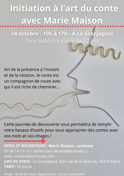 Stage d'initiation à l'art du conte animé par Marie Maison